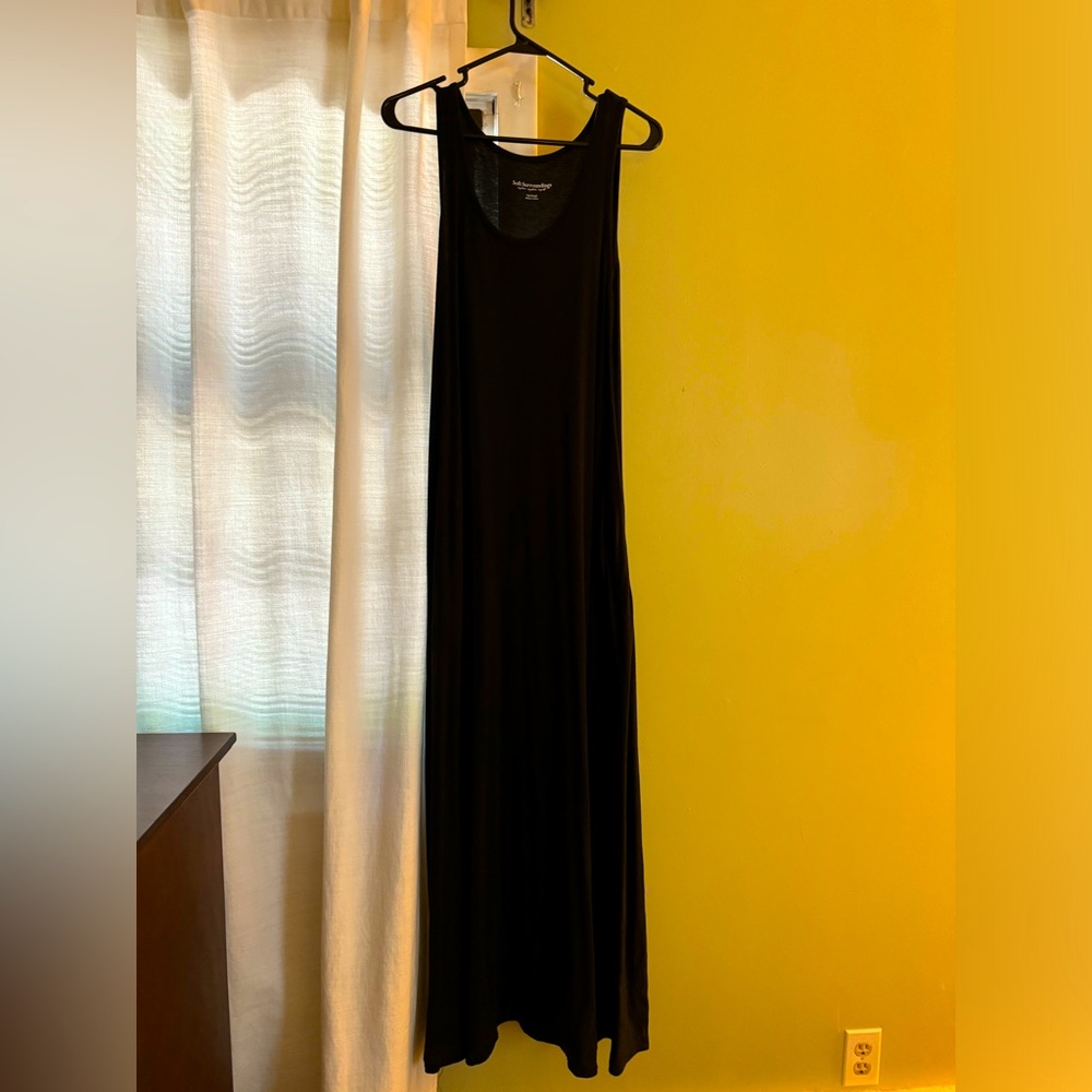 Soft Surroundings black cotton sleeveless maxi dress